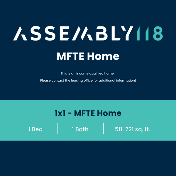 1 Bed 1 Bath - MFTE
